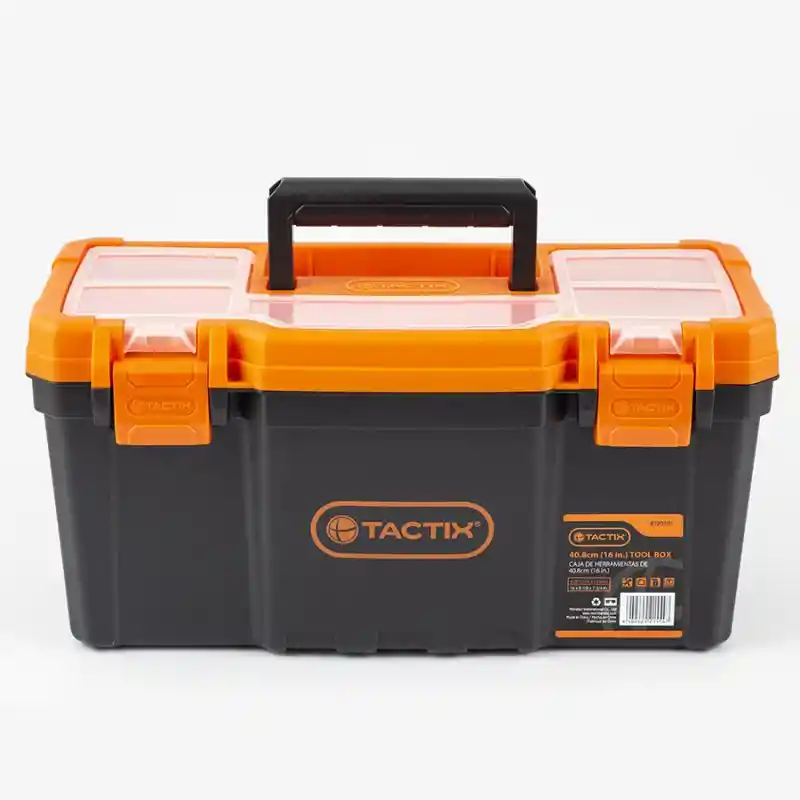 Caja Herramientas Tactix Negro Con Naranja