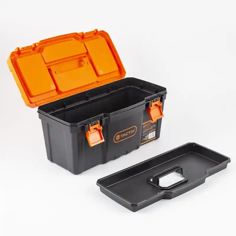 Caja Herramientas Tactix Negro Con Naranja
