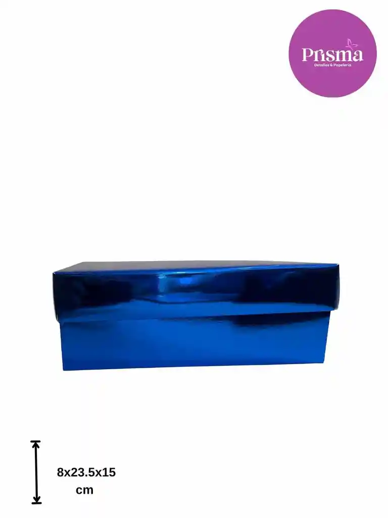 Caja Mediana Azul Metalico