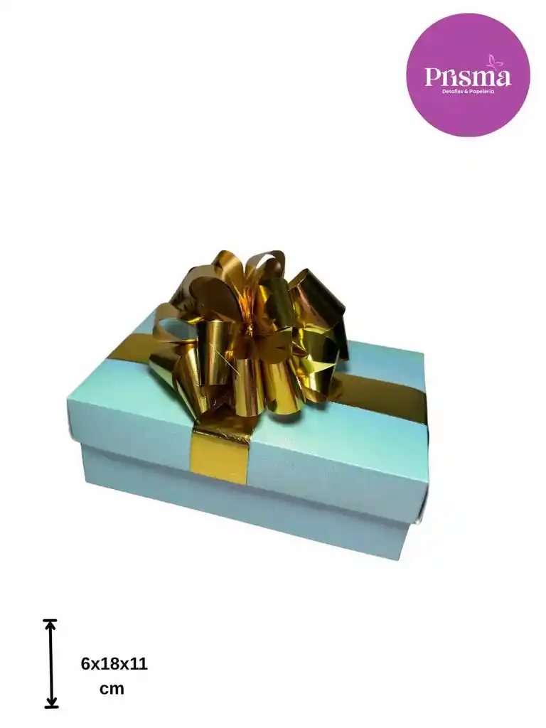 Caja Pequeña Azul Turquesa Con Moño
