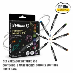 Marcador Metalico Pelikan 752 X 8 Colores Surtidos