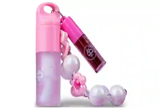 Labial Llavero Perlas Duo Gloss Transparente Y Minitinta Bloomshell
