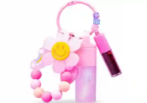 Labial Llavero Flor Duo Gloss Transparente Y Minitinta Bloomshell