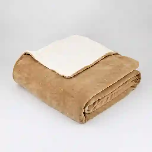 Cobija Expressions Flannel-sherpa Doble 180x220cm Taupe Poliester