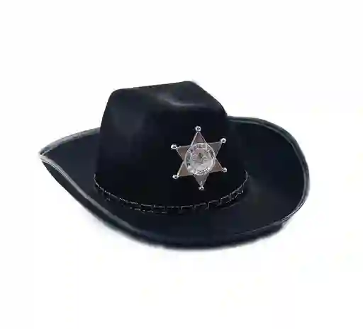 Sombrero Vaquero Negra Sheriff Fieltro Ranchera Adulto