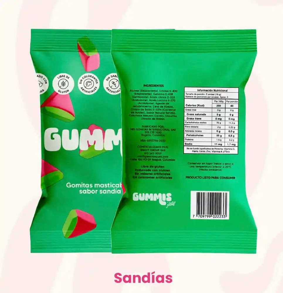 Natif Gummis Sabor A Sandía 50g