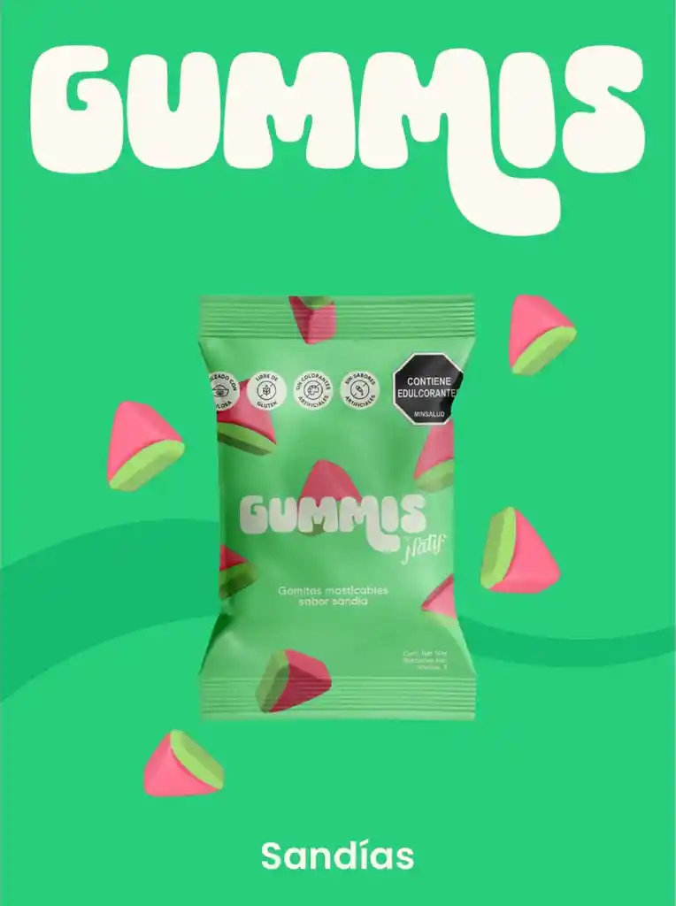 Natif Gummis Sabor A Sandía 50g