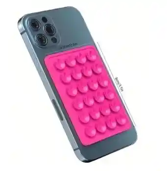 Soporte Celular Chupitos De Succión Silicona Fucsia Adhesivo