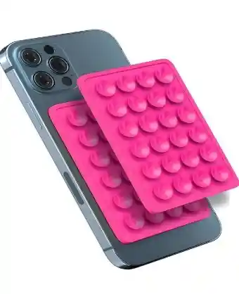Soporte Celular Chupitos De Succión Silicona Fucsia Adhesivo