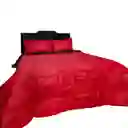 Cubrelecho Economico Doble Negro-rojo 5 Piezas