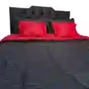 Cubrelecho Economico Doble Negro-rojo 5 Piezas