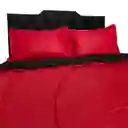 Cubrelecho Economico Doble Negro-rojo 5 Piezas