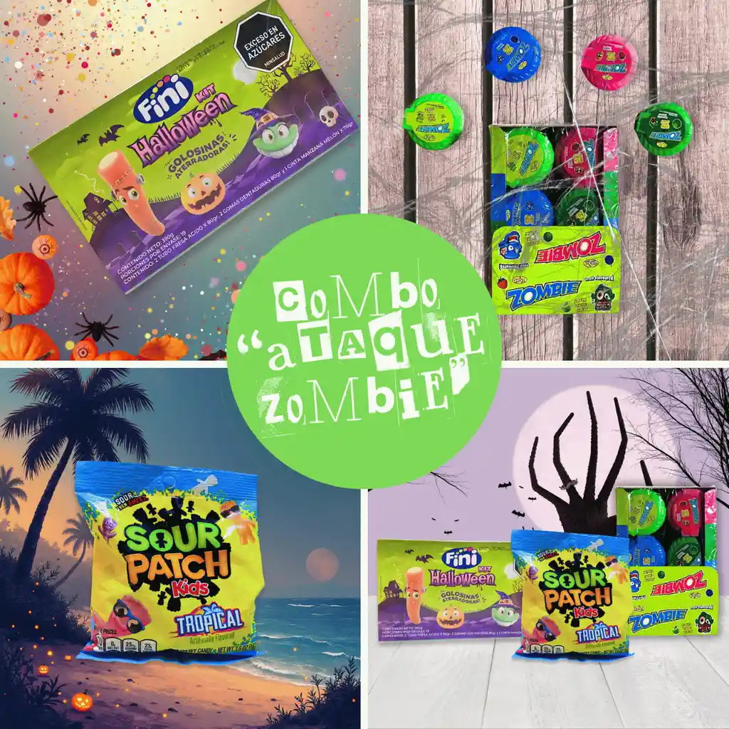 Combo Halloween Ataque Zombie | Golosinas Ácidas Y Divertidas