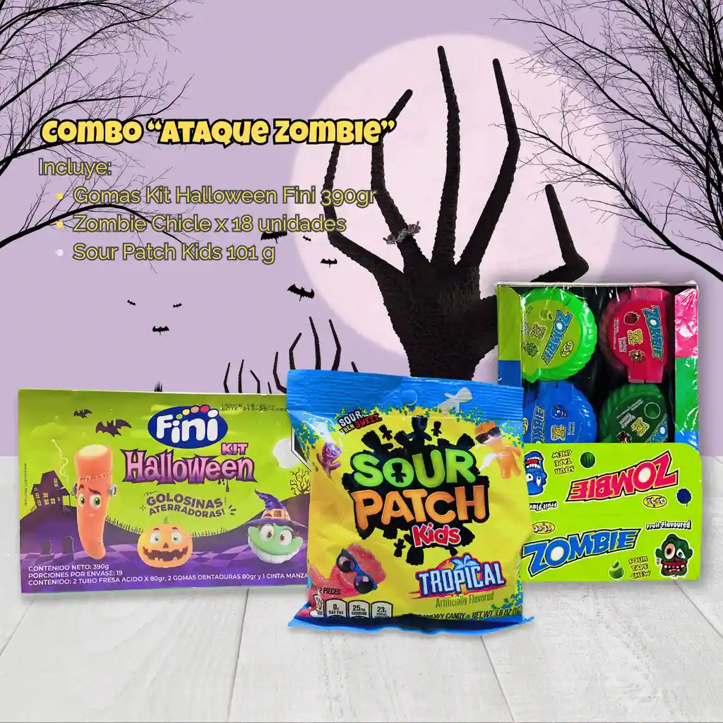 Combo Halloween Ataque Zombie | Golosinas Ácidas Y Divertidas