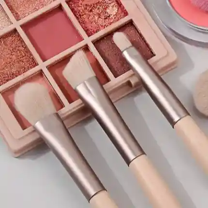 Brochas De Maquillaje Mini Beige Kit 5 Brochas