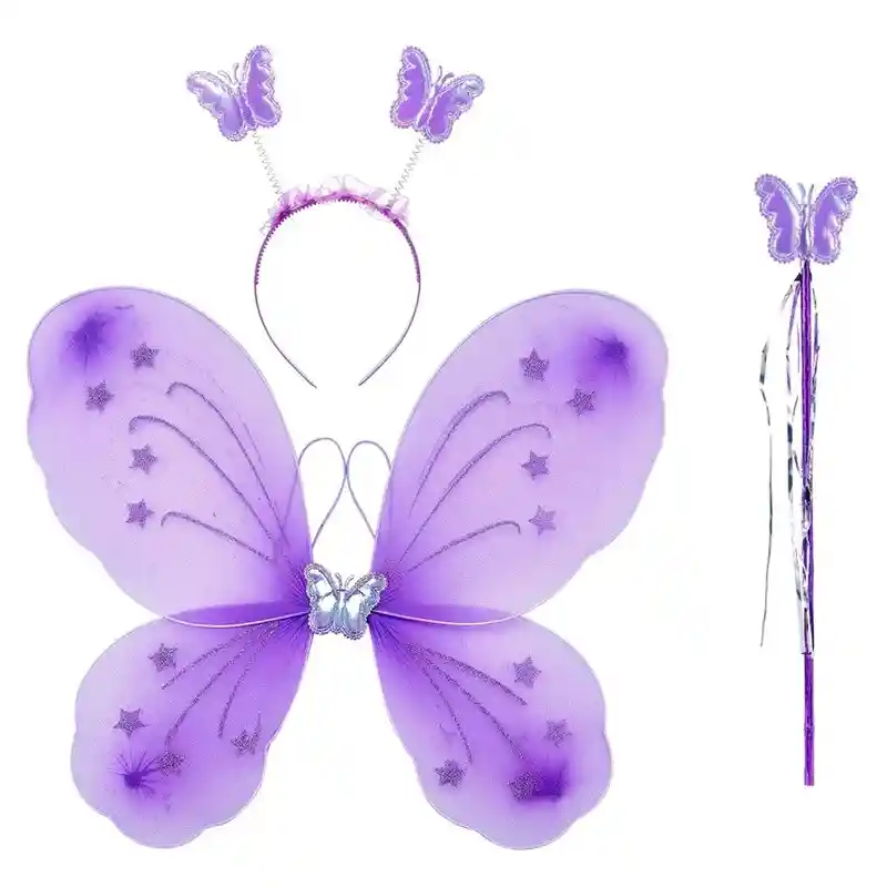 Alas Mariposa Escarchada Angel Hada Disfraz Niña Halloween