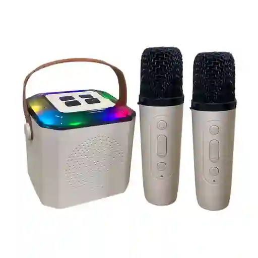 Parlante + 2 Micrófonos | Kit Karaoke Led | Para Niñas Y Niños