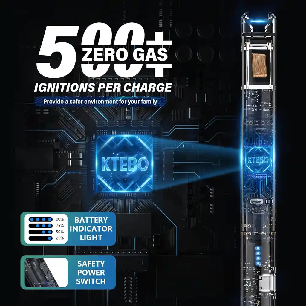 Encendedor Eléctrico Recargable Usb C Con Bloqueo De Seguridad