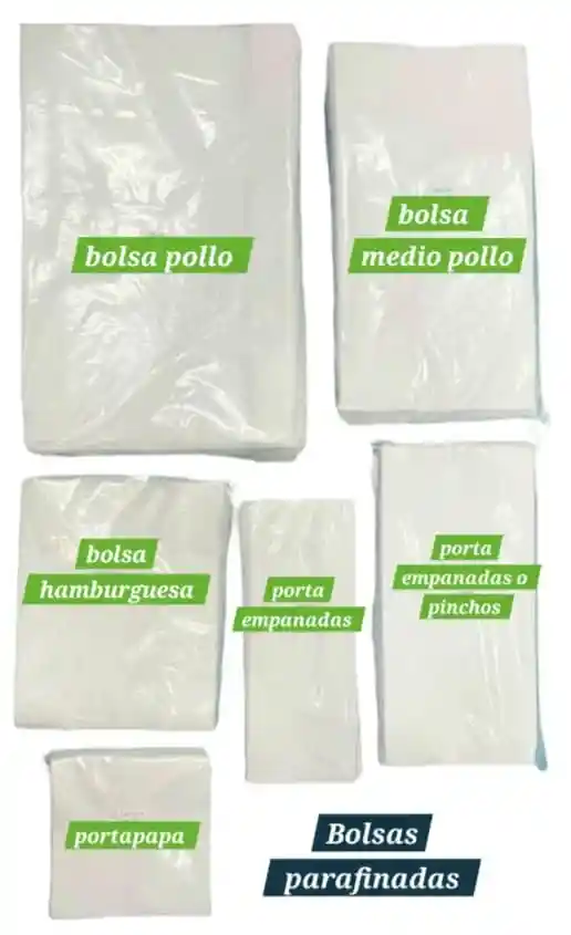 Bolsas Parafinadas 21x19 Cms X 100 Unds Biodegradables, Bolsas Antigrasa
