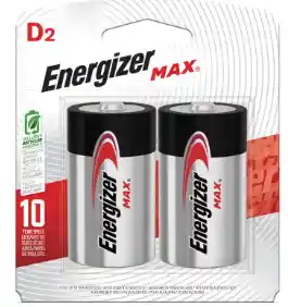 Pila D2 Alcalina Energizer Max (especiales Para Calentador De Agua)