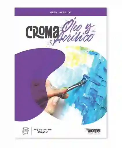 Block Croma Óleo Y Acrílico - 450 G - A4 X 10 Hjs