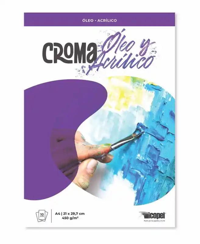 Block Croma Óleo Y Acrílico - 450 G - A4 X 10 Hjs