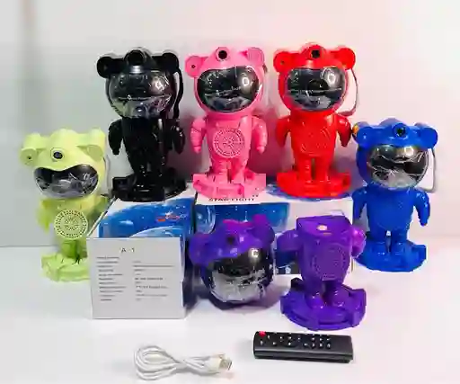 Parlante Y Proyector De Luces Astronauta En Colores Varios