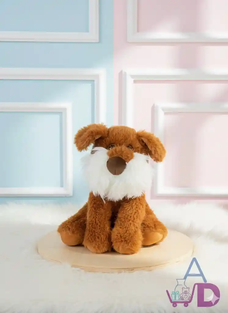 Peluche Perro Schnauzer De Peluche Café Finas Texturas