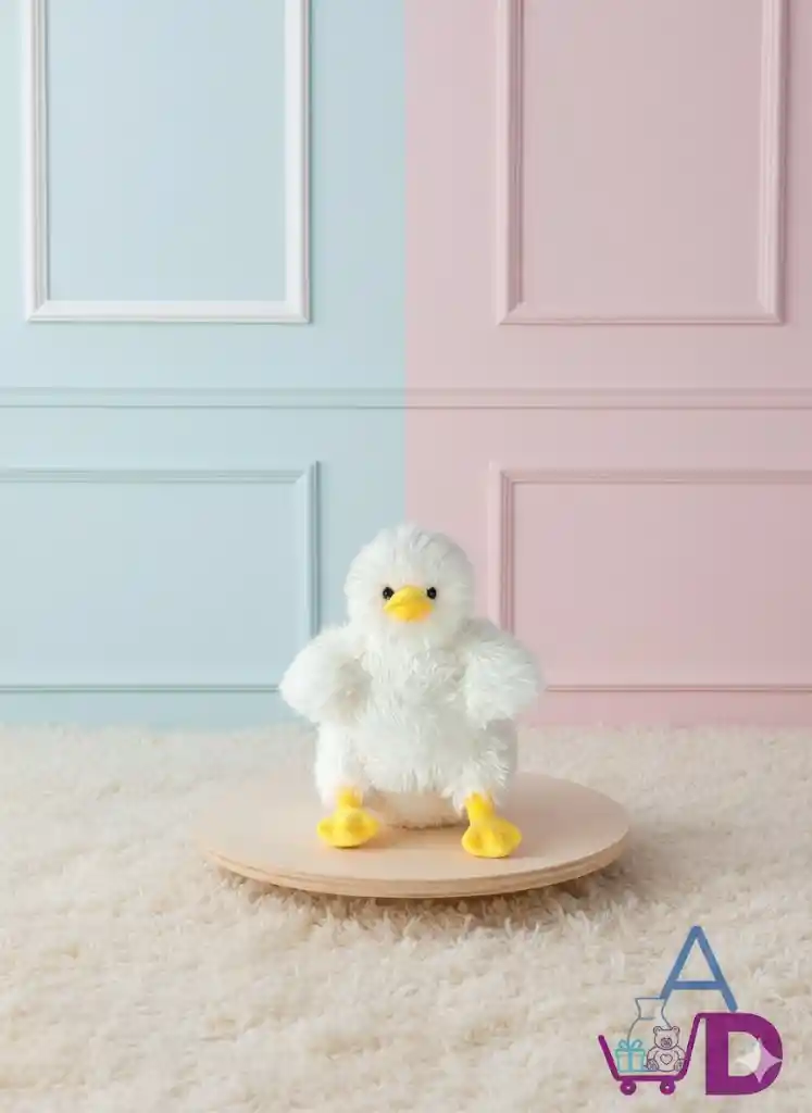 Peluche Pato Blanco En Finas Texturas