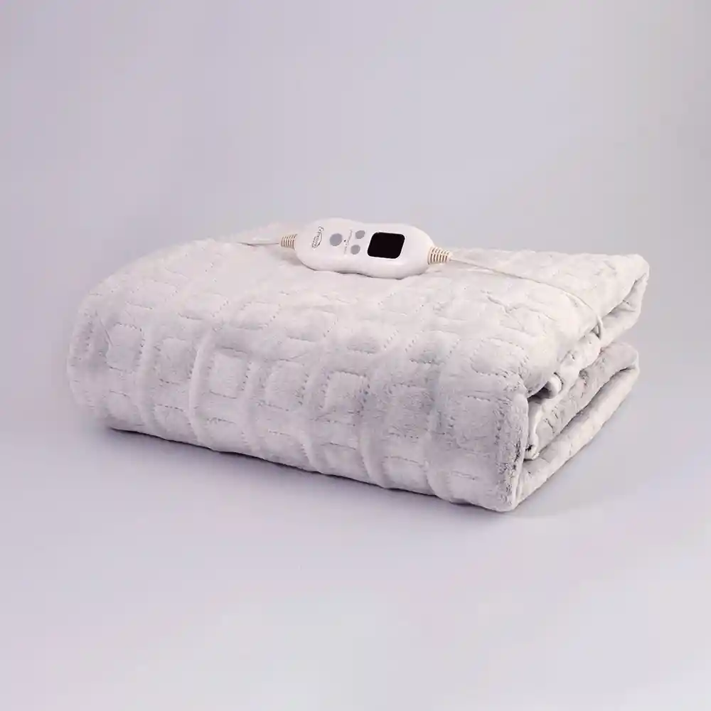 Cobija Electrica Expressions Doble 180x130cm Gris Poliester