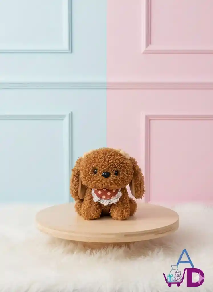 Peluche De Perro Café Tierno