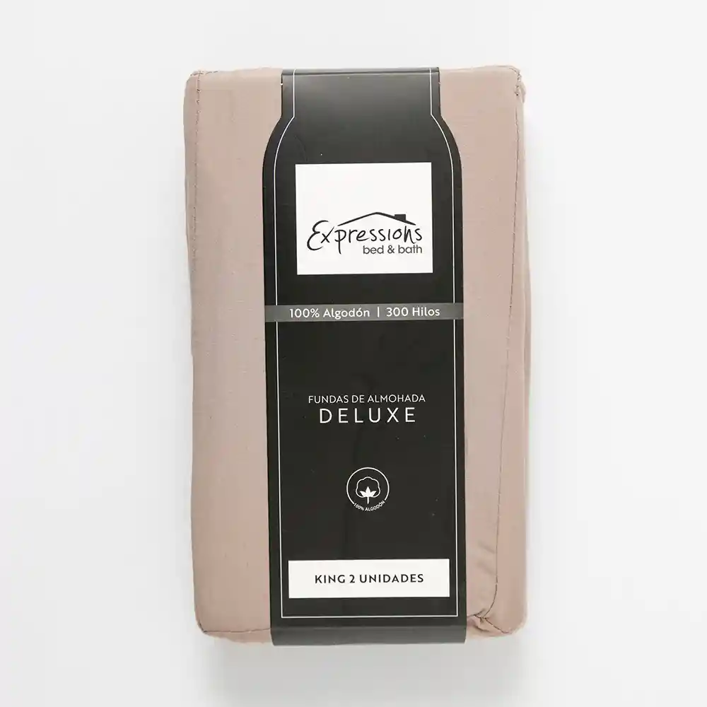 Fundas De Almohada Expressions 50x90cm Cafe Algodon