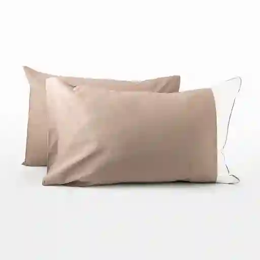 Fundas De Almohada Expressions 50x90cm Cafe Algodon