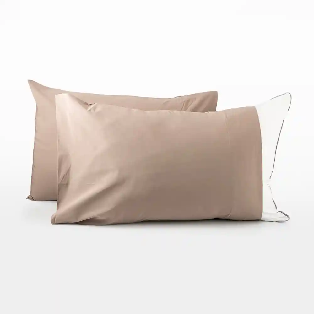 Fundas De Almohada Expressions 50x90cm Cafe Algodon