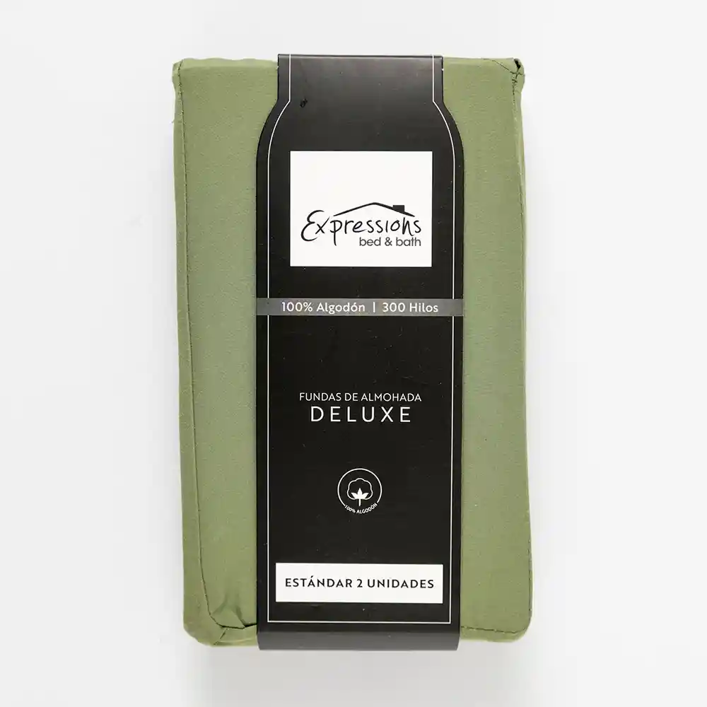Fundas De Almohada Expressions 50x70cm Verde Algodon