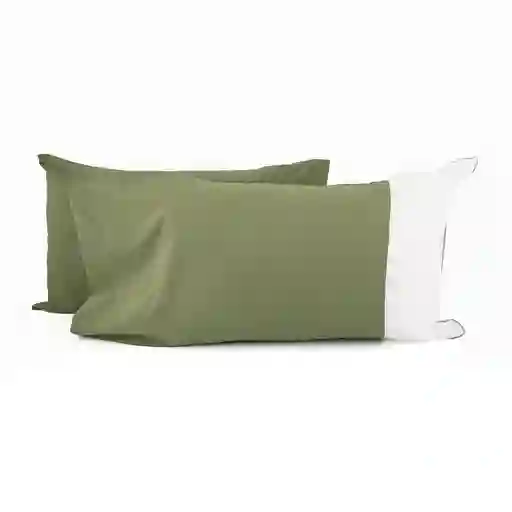 Fundas De Almohada Expressions 50x70cm Verde Algodon