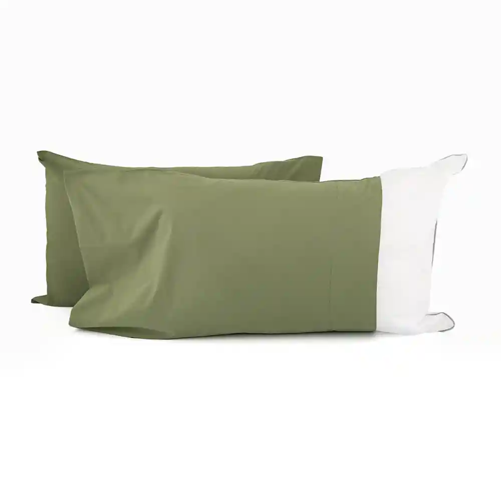 Fundas De Almohada Expressions 50x70cm Verde Algodon