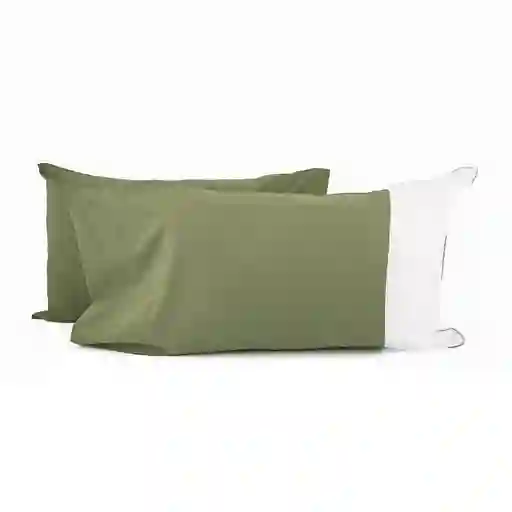 Fundas De Almohada Expressions 50x90cm Verde Algodon