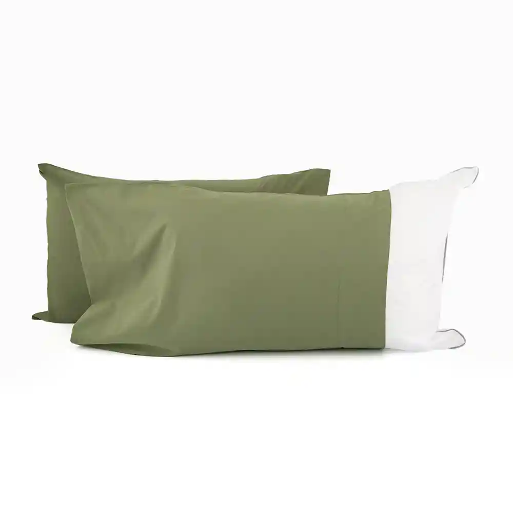 Fundas De Almohada Expressions 50x90cm Verde Algodon