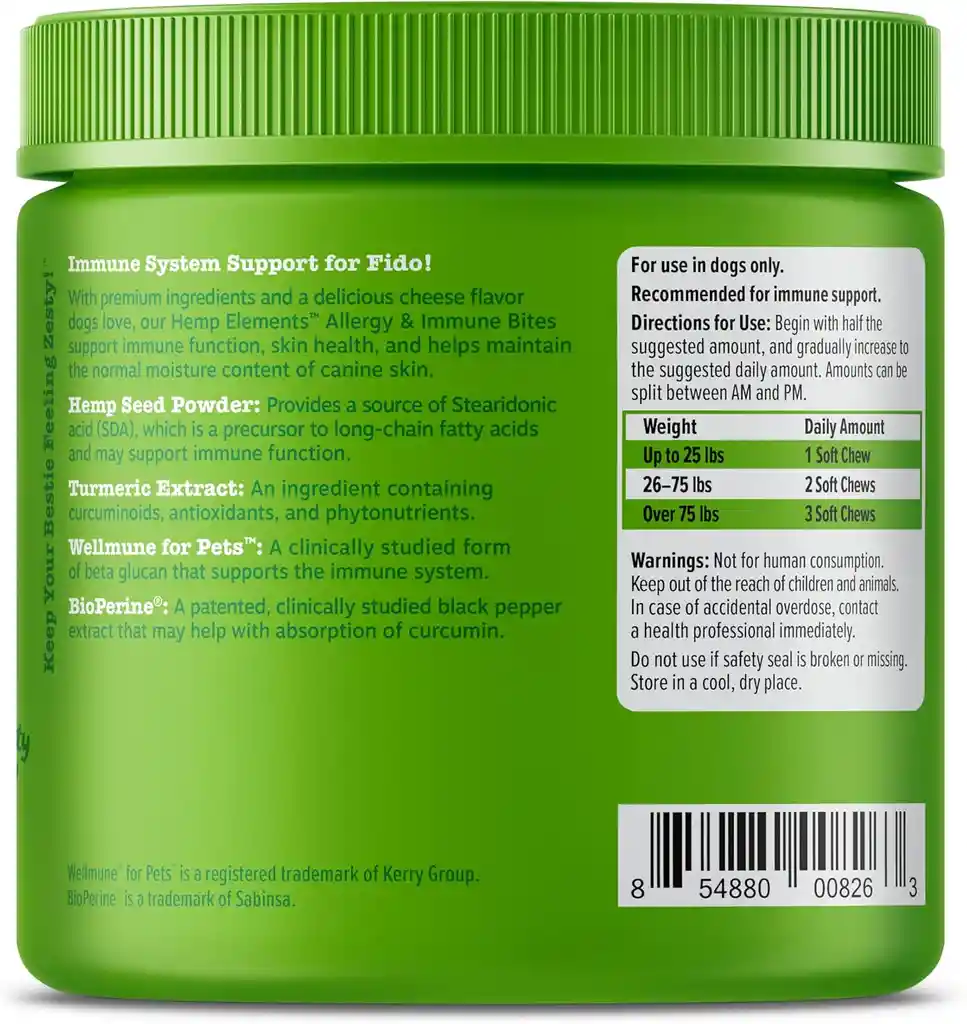 Allergy & Emmune Bites Para Perro Zesty Paws X 90 Soft Chews