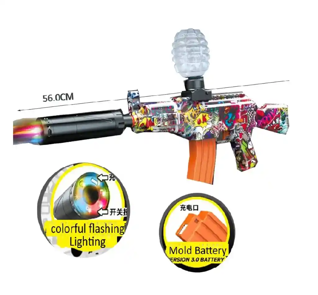 Rifle Zebbris De Hidrogel Juguete M416 Con Luz Para Juegos