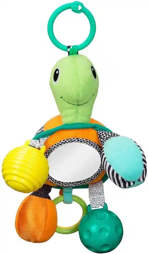 Juguete Para Bebé Sensorial Tortuga Texturas Colores Espejo