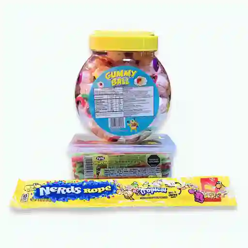 Combo Halloween Hechizo Ácido | Gummy Ball, Fini Rellepica Y Nerds Rope