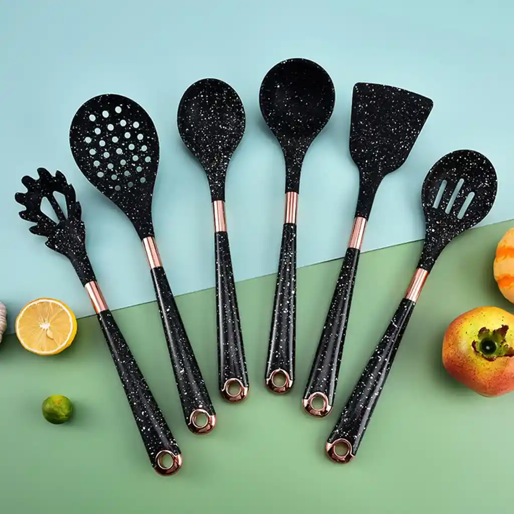 Juego De Utensilios De Cocina 7 Piezas Negro