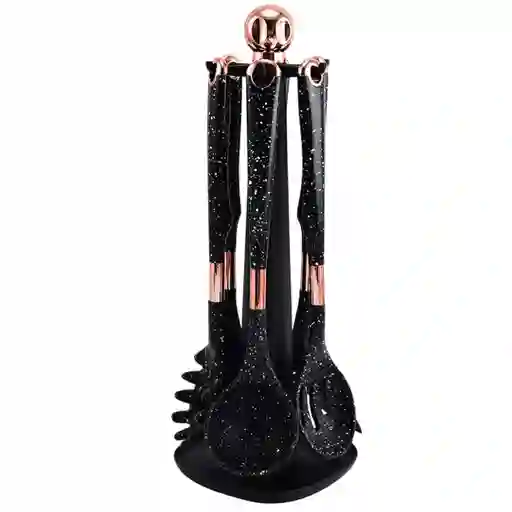 Juego De Utensilios De Cocina 7 Piezas Negro