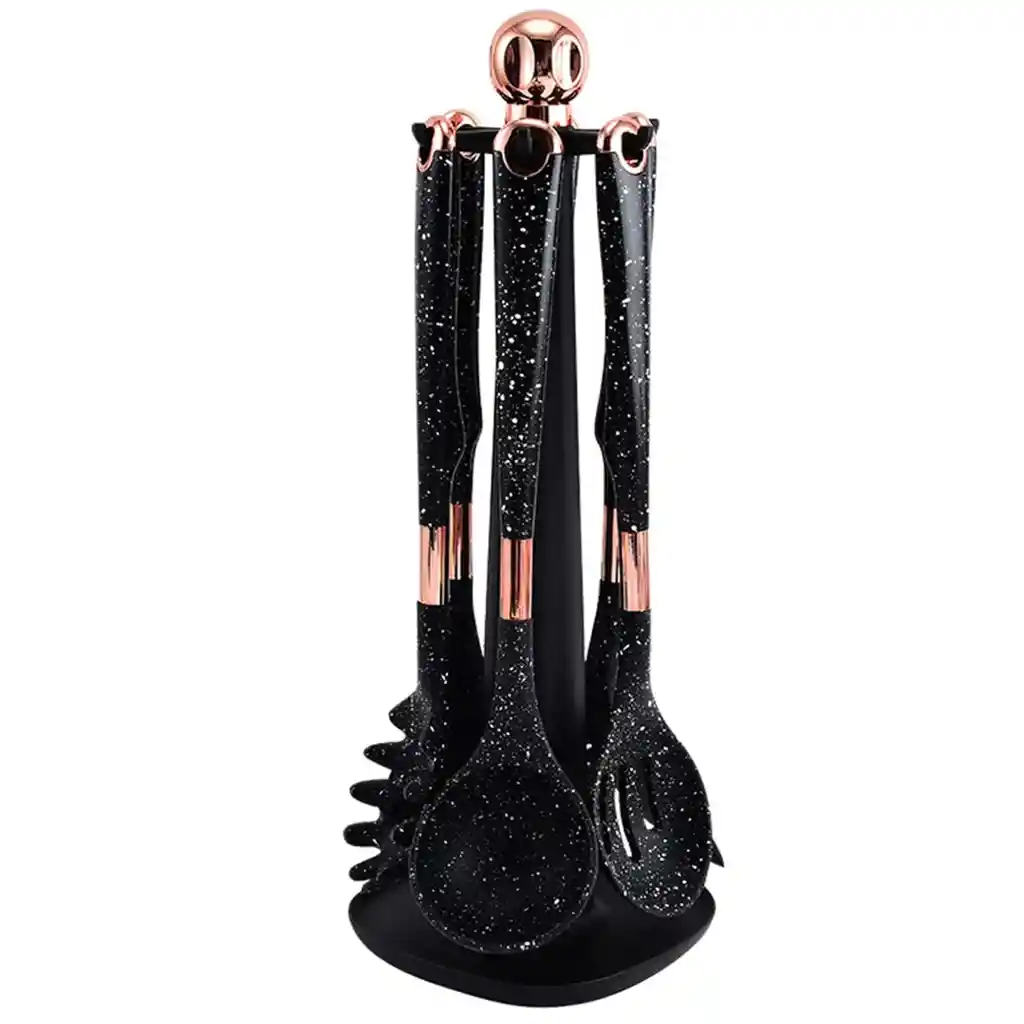 Juego De Utensilios De Cocina 7 Piezas Negro