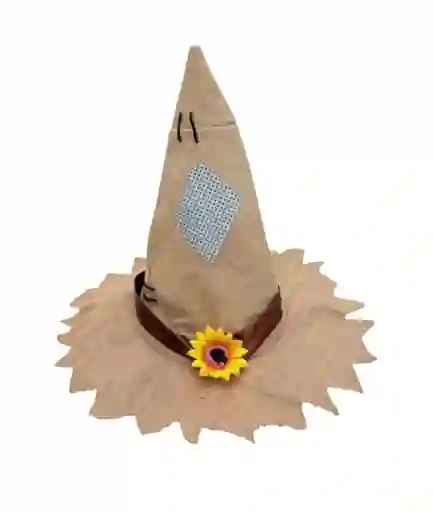 Sombrero De Espantapajaros Con Flores Y Parches Disfraz Halloween
