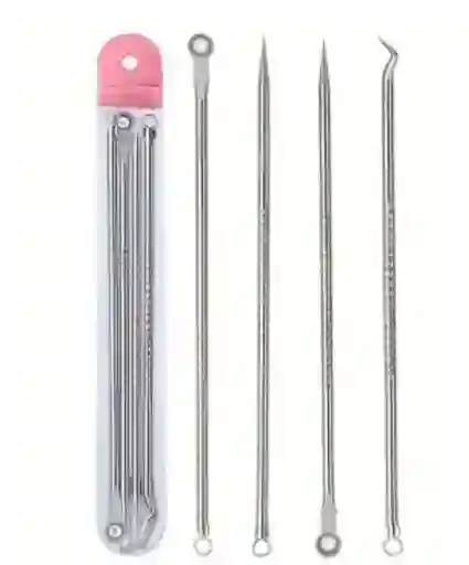 Kit De 4 Eliminadores De Acné, Herramientas De Belleza, Extractor De Acné De Granos De Acero Inoxidable