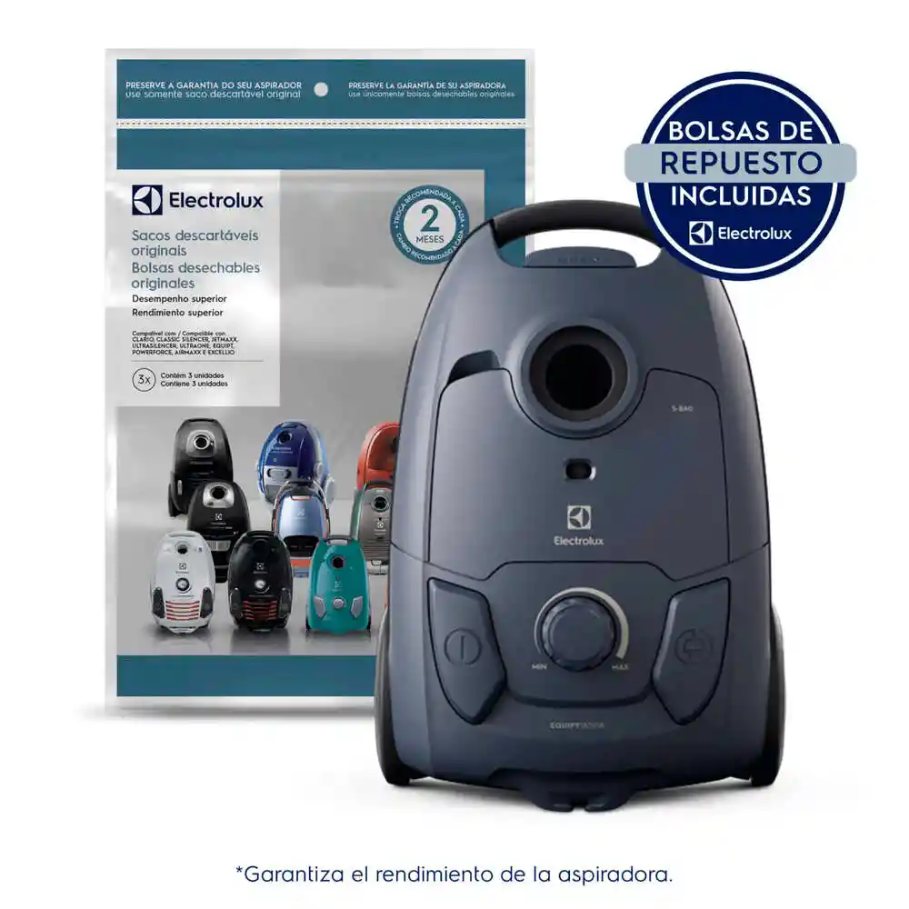 Aspiradora Electrolux Mas Bolsas Azul Oscuro 1800 W Eqp40+swecl