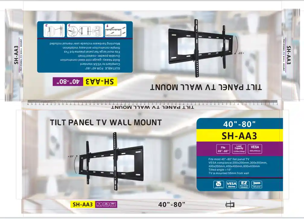 Soporte Para Tv 40 A 80 Pulgadas Inclinable 15 Grados Sh-aa3